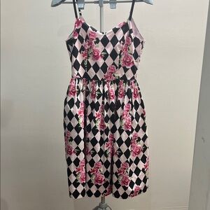 Hell bunny floral checkered women dress